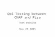 QoS Testing between CNAF and Pisa Test results Nov 29 2005