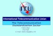 Fabio Bigi ITU/TSB E-mail: fabio.bigi@itu.int The Telecommunication Standardization Sector International Telecommunication Union