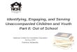 1 Identifying, Engaging, and Serving Unaccompanied Children and Youth Part II: Out of School National Center for Homeless Education National Center for