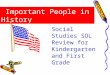 Important People in History Social Studies SOL Review for Kindergarten and First Grade