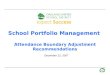 - 0 - School Portfolio Management Attendance Boundary Adjustment Recommendations December 12, 2007