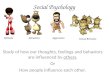 Social Psychology AttitudeAttractionAggression Group Behavior Study of how our thoughts, feelings and behaviors are influenced by others. Or How people