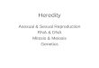 Heredity Asexual & Sexual Reproduction RNA & DNA Mitosis & Meiosis Genetics