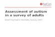 Assessment of autism in a survey of adults Adult Psychiatric Morbidity Survey 2007