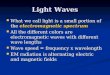 Light Waves What we call light is a small portion of the electromagnetic spectrum What we call light is a small portion of the electromagnetic spectrum