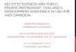 AID EFFECTIVENESS AND PUBLIC- PRIVATE PARTNERSHIP: THAILANDS DEVELOPMENT ASSISTANCE IN LAO PDR AND CAMBODIA SIRIPORN WAJJWALKU THAMMASAT UNIVERSITY 2014