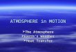ATMOSPHERE in MOTION The Atmosphere The Atmosphere Earths Weather Earths Weather Heat Transfer Heat Transfer