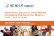 Addressing Trauma in Child Welfare: Promoting Well-Being for Children, Youth, and Families Clare Anderson, Deputy Commissioner Administration on Children,