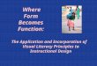 Where Form Becomes Function: The Application and Incorporation of Visual Literacy Principles to Instructional Design