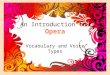 1 An Introduction to Opera Vocabulary and Voice Types