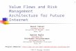 FIND PI Meeting, November 2007 1 Value Flows and Risk Management Architecture for Future Internet Murat Yuksel yuksem@cse.unr.edu University of Nevada