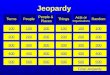 Jeopardy TermsPeople People & Places Things Acts or Organizations Random 100 200 300 400 500 100 200 300 400 500 100 200 300 400 500 100 200 300 400 500