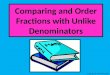Comparing and Order Fractions with Unlike Denominators Copyright © 2013 Kelly Mott