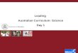 Leading Australian Curriculum: Science Day 1. Australian Curriculum PURPOSE OF 4 DAY MODULES Curriculum leaders develop capacity to lead change and support