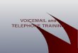 VOICEMAIL and TELEPHONE TRAINING. NUMBERS YOU NEED TO KNOW Claudette Jamerson for assistance 895-4146 Website: http:/  Telecommunications