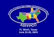 Ft. Worth, Texas June 22-25, 2003. Frank Jaramillo, Jr. Registration Associate Texas Feed & Fertilizer Control Service Effective Documentary Samples Using