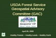 USDA Forest Service Geospatial Advisory Committee (GAC) April 28, 2009 Healthy Forests ~ Healthy Lands ~ Healthy Earth April 28, 2009 Healthy Forests ~
