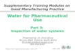 Module 2, Part 3: Inspection of water systems Slide 1 of 25 WHO - EDM Water for Pharmaceutical Use Water for Pharmaceutical Use Part 3: Inspection of water