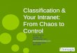 Classification & Your Intranet: From Chaos to Control Susan Stearns Inmagic, Inc.  sstearns@inmagic.com E-Libraries E204 May, 2003