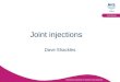 Educational Solutions for Workforce Development East Deanery Joint injections Dave Shackles
