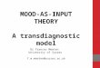 Dr Frances Meeten University of Sussex f.m.meeten@sussex.ac.uk MOOD-AS-INPUT THEORY A transdiagnostic model