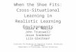 When the Shoe Fits: Cross-Situational Learning in Realistic Learning Environments Tamara N. Medina 1 John Trueswell 1 Jesse Snedeker 2 Lila Gleitman 1