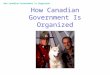 How Canadian Government Is Organized. The Basics Weve Already Covered: Canada is an indirect democracy representative government Citizens freely choose