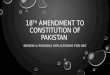 18 TH AMENDMENT TO CONSTITUTION OF PAKISTAN REVIEW & POSSIBLE IMPLICATIONS FOR HEC
