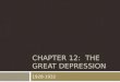 CHAPTER 12: THE GREAT DEPRESSION 1928-1932. SECTION 1 Causes of the Depression