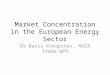 Market Concentration in the European Energy Sector Dr Baris Karapinar, NCCR Trade WP5