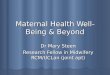 Maternal Health Well-Being & Beyond Dr Mary Steen Research Fellow in Midwifery RCM/UCLan (joint apt)