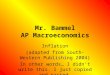 Mr. Bammel AP Macroeconomics Inflation (adapted from South-Western Publishing 2004) In other words… I didnt write this. I just copied and pasted