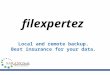 Local and remote backup. Best insurance for your data. filexpertez
