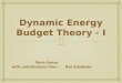 Dynamic Energy Budget Theory - I Tânia Sousa with contributions from :Bas Kooijman