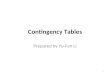 Contingency Tables Prepared by Yu-Fen Li 1. contingency table When working with nominal data that have been grouped into categories, we often arrange