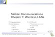 Prof. Dr.-Ing. Jochen Schiller,  SS027.1 Mobile Communications Chapter 7: Wireless LANs Characteristics IEEE 802.11 PHY