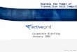 1 v6.2 Version 6.3 Exec Summary Corporate Briefing January 2005 Harness the Power of Transaction Grid Computing Harness the Power of Transaction Grid Computing