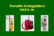 Portable Extinguishers NFPA 10. Terminal Objective The Firefighter I candidate shall correctly identify in writing the classifications of fire as they