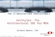 THE IT-ARCHITECTURE PROFESSIONALS ArcStyler: The Architectural IDE for MDA Richard Hubert, CEO © Interactive Objects Software – info@io-software.com