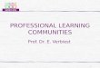 SAMEN WIJS PROFESSIONAL LEARNING COMMUNITIES Prof. Dr. E. Verbiest 1