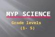 Grade levels (1- 5). Science Assessment criteria