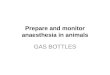 GAS BOTTLES Prepare and monitor anaesthesia in animals GAS BOTTLES