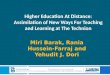 Higher Education At Distance: Assimilation of New Ways For Teaching and Learning at The Technion Higher Education At Distance: Assimilation of New Ways