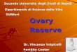 Ovary Reserve Dr. Vincenzo Volpicelli Seconda Università degli Studi di Napoli Dipartimento di Scienze della Vita SUNfert Fertility Center Cardito