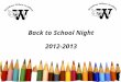 Back to School Night 2012-2013. Free powerpoint template:  2 Woodrow Wilson Academy Elementary School: Nurturing, Exciting and Motivating