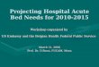 Projecting Hospital Acute Bed Needs for 2010-2015 Workshop organized by US Embassy and the Belgian Health Federal Public Service March 21, 2006 Prof. Dr