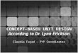 CONCEPT-BASED UNIT DESIGN According to Dr. Lynn Erickson Claudia Fayad – PYP Coordinator