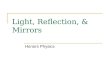 Light, Reflection, & Mirrors Honors Physics. Facts about Light It is a form of Electromagnetic Energy It is a part of the Electromagnetic Spectrum and