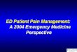ED Patient Pain Management: A 2004 Emergency Medicine Perspective