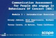 Communication Assessment for People who engage in Behaviours Of Concern (BOC) Module 1 : Introduction Overview Hilary Johnson, Nick Hagiliassis, Barbara